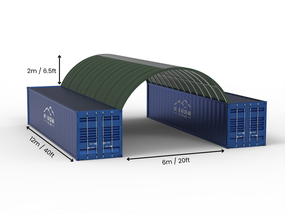 6m Overspanning | Containerluifels 20ft Breedte, 6,5ft Hoogte (6m x 2m)