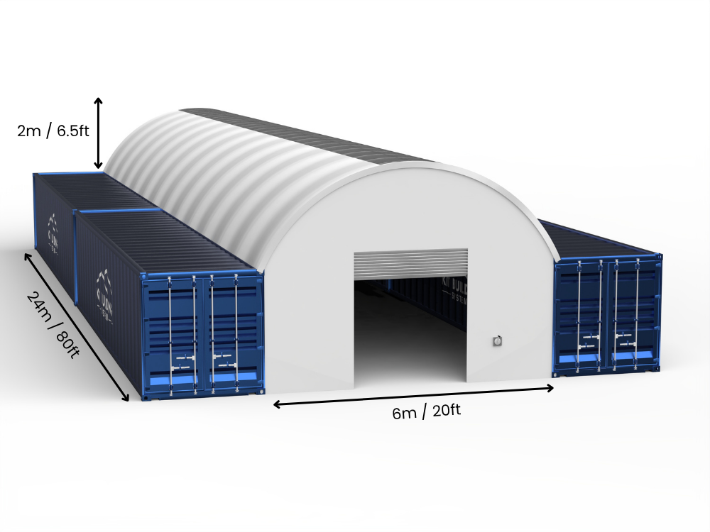 6m Overspanning | Containerluifels 20ft Breedte, 6,5ft Hoogte (6m x 2m)