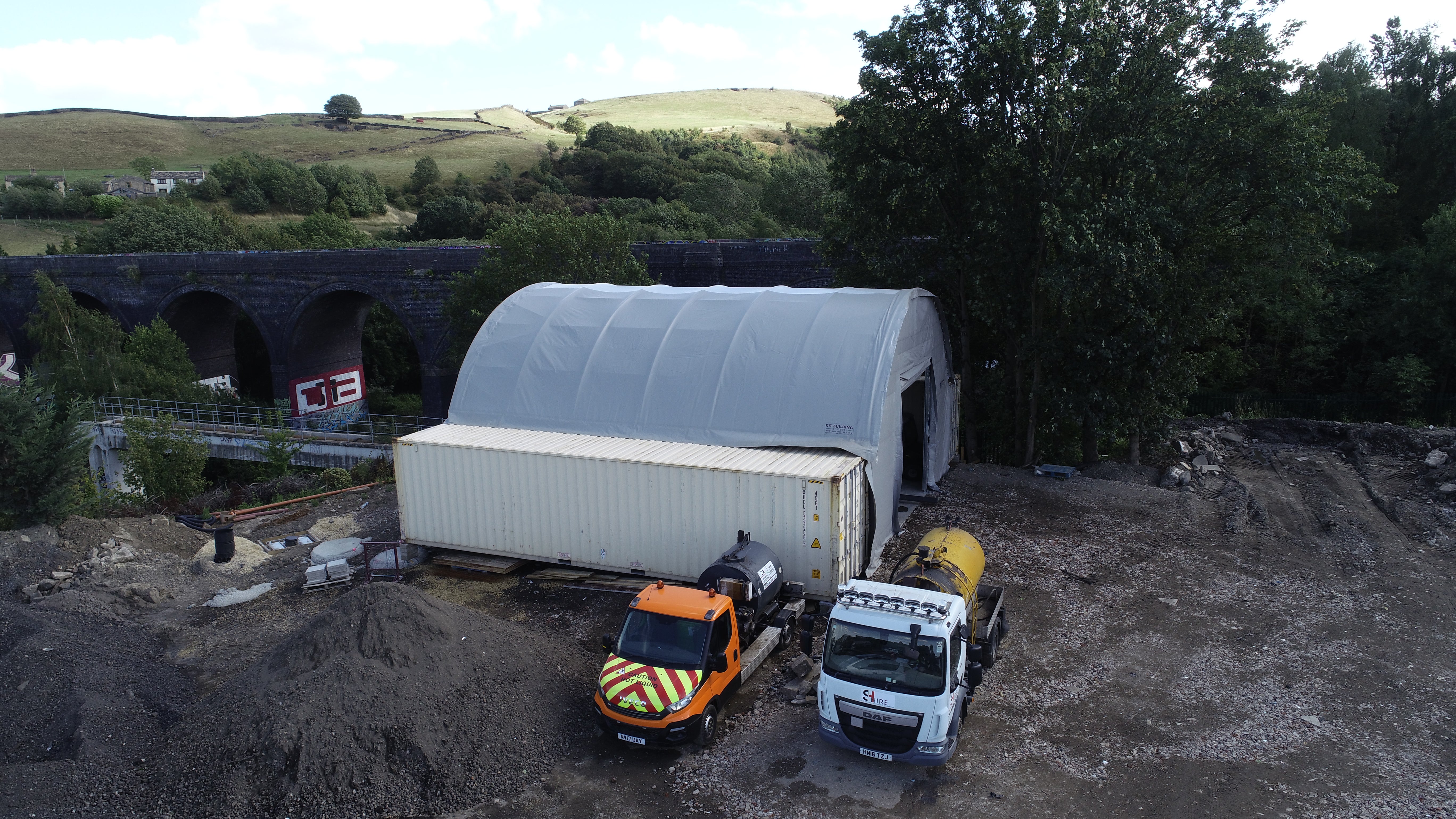 Container­überdachung (12m x 12m x 4.5m)