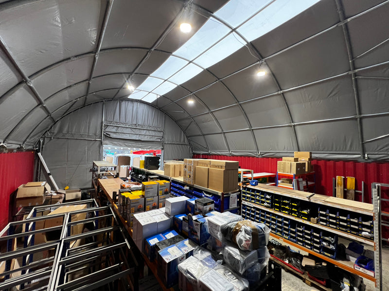 Container&shy;überdachung (8m x 12m x 3m)