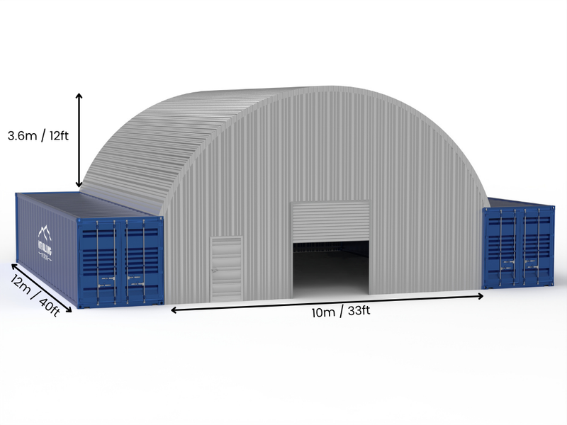 Stalen Container Overkappingen - 33ft x 20ft x 12ft (10m x 6m x 3,6m)
