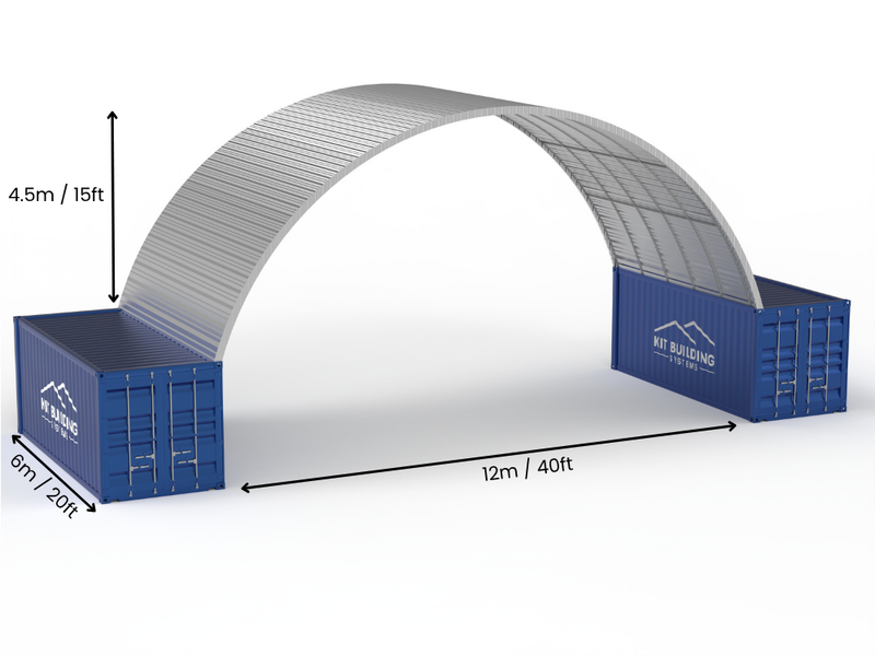 Stalen Container Overkappingen - 40ft x 40ft x 15ft (12m x 12m x 4,5m)
