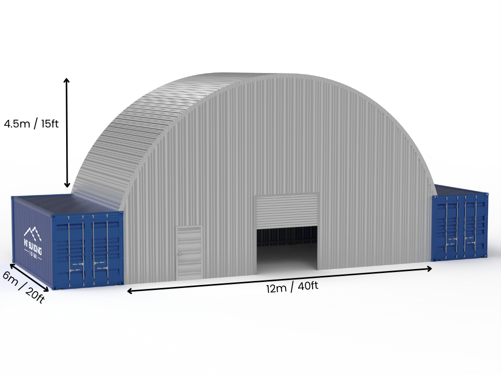 Stalen Container Overkappingen - 40ft x 40ft x 15ft (12m x 12m x 4,5m)