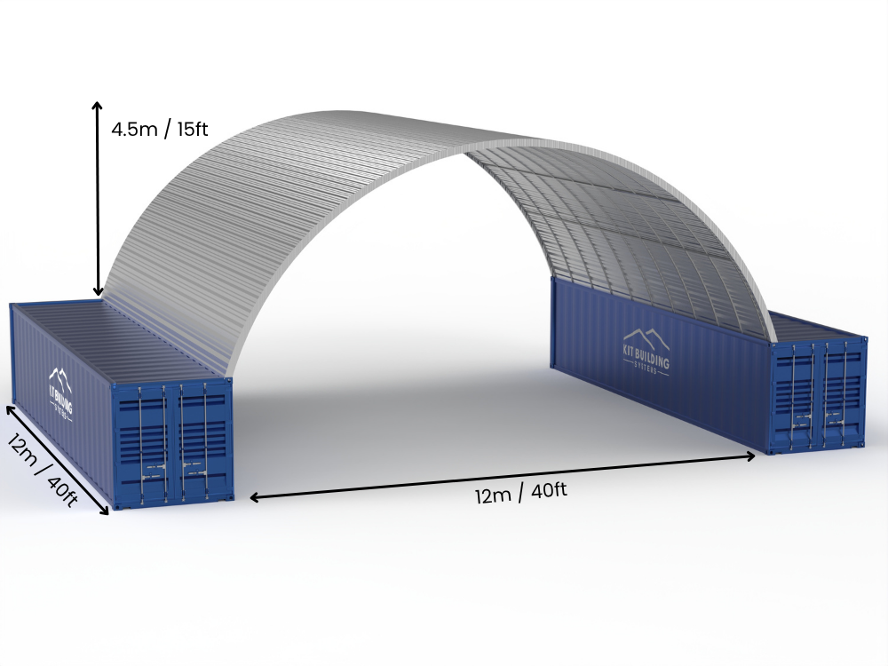 Stalen Container Overkappingen - 40ft x 40ft x 15ft (12m x 12m x 4,5m)