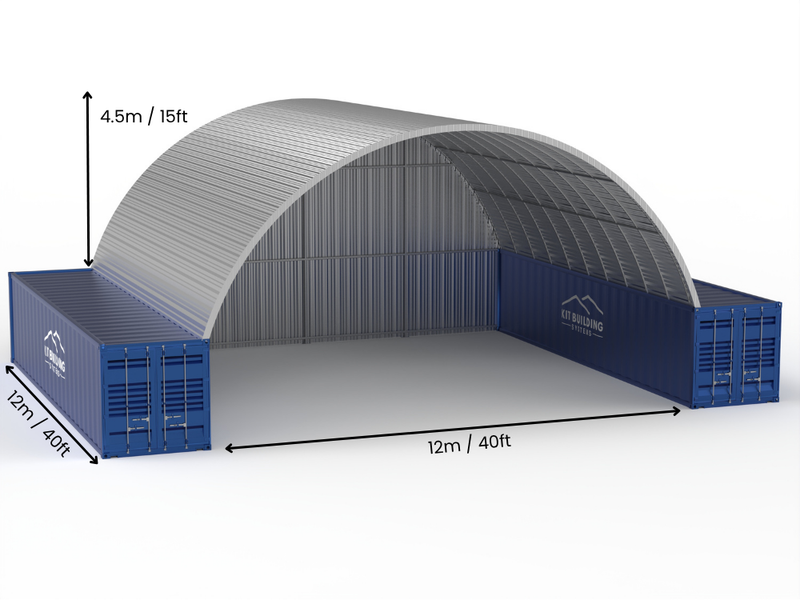 Stalen Container Overkappingen - 40ft x 40ft x 15ft (12m x 12m x 4,5m)