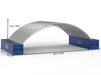 12m (40ft) Overspanning | Stalen Container Luifels - 40ft x 15ft (12m x 4,5m)